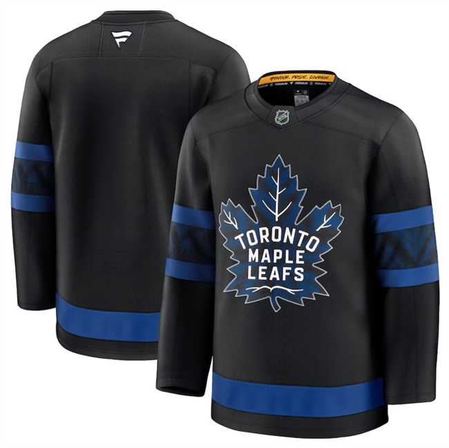 Men%27s Toronto Maple Leafs Blank Black 2024-25 Alternate Stitched Hockey Jersey Dzhi